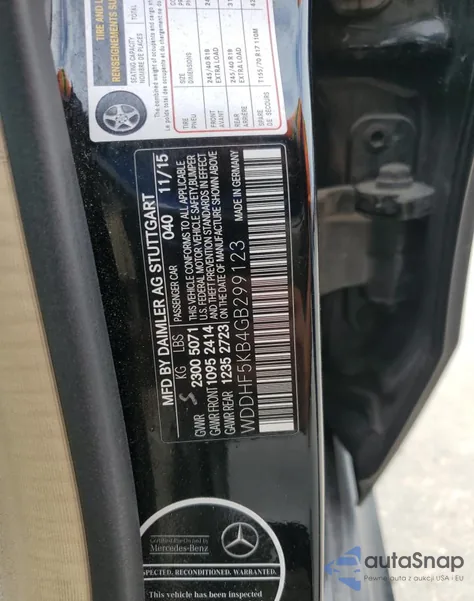 2016 Mercedes-Benz E 350 from USA, damaged, VIN WDDHF5KB4GB299123